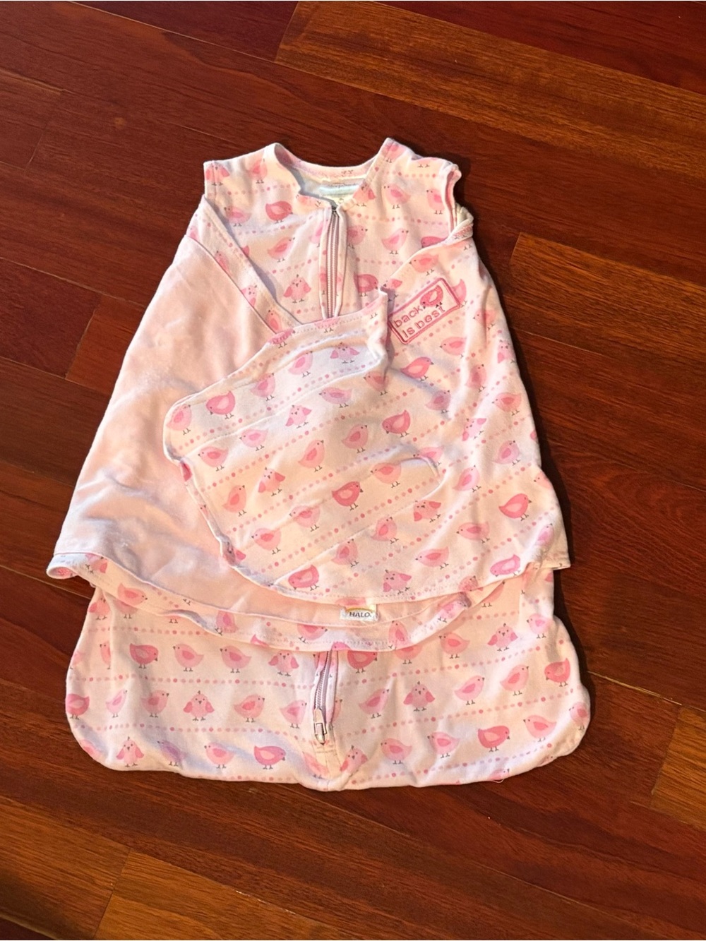 Halo Pink Bird Print Sleep Sack Swaddle